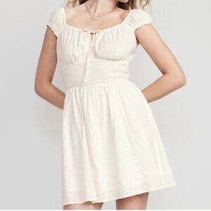 Old Navy XL Cottagecore Milkmaid Mini Dress Prairie Soft Girl Creme